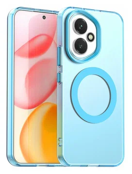 Honor 400 Hoesje MagSafe Backcover Semi-Transparant & Blauw