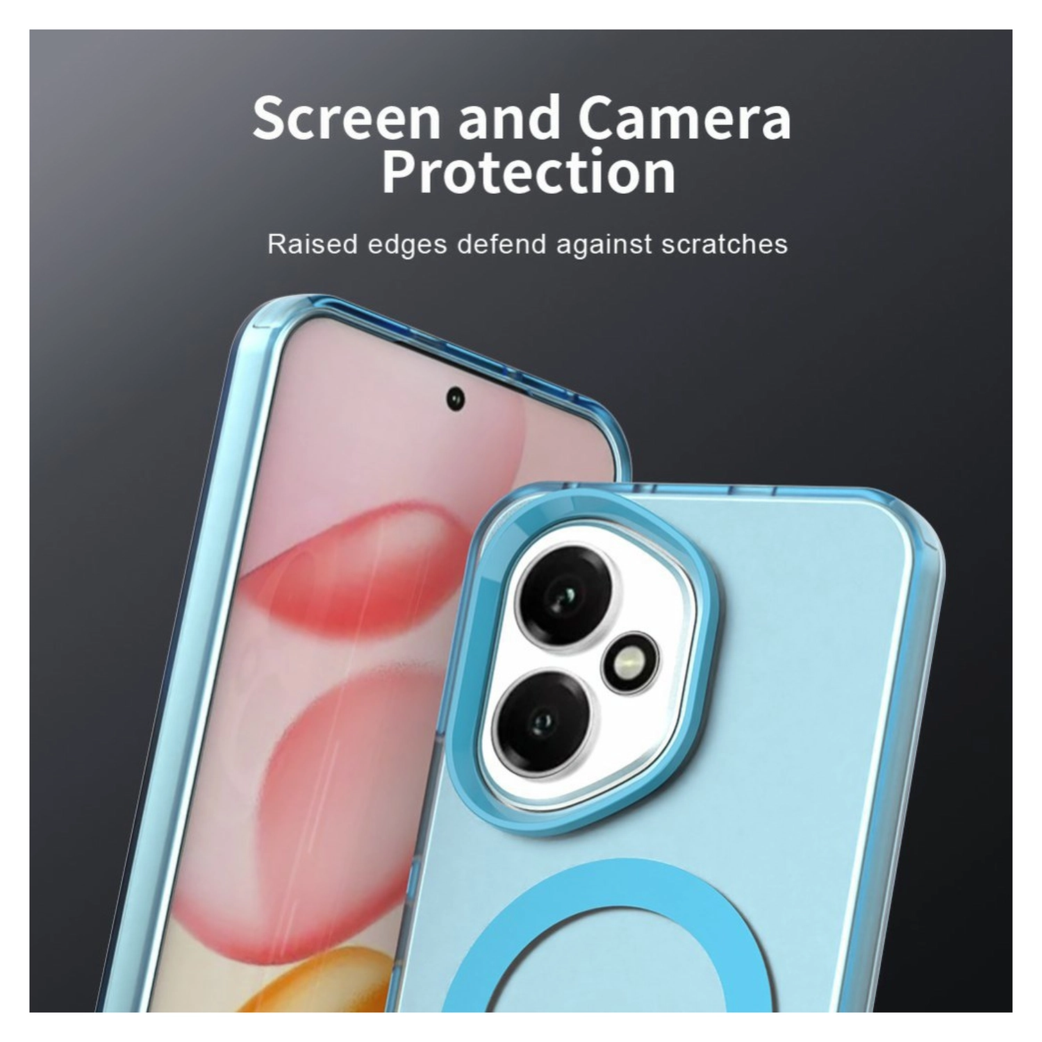 Honor 400 Hoesje MagSafe Backcover Semi-Transparant & Blauw afbeelding 8