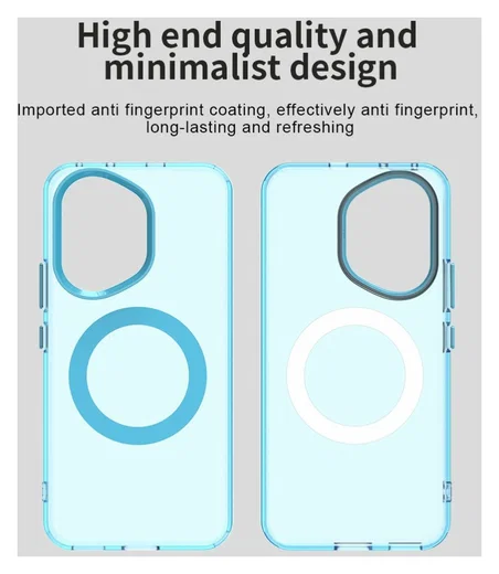 Honor 400 Hoesje MagSafe Backcover Semi-Transparant & Blauw afbeelding 9