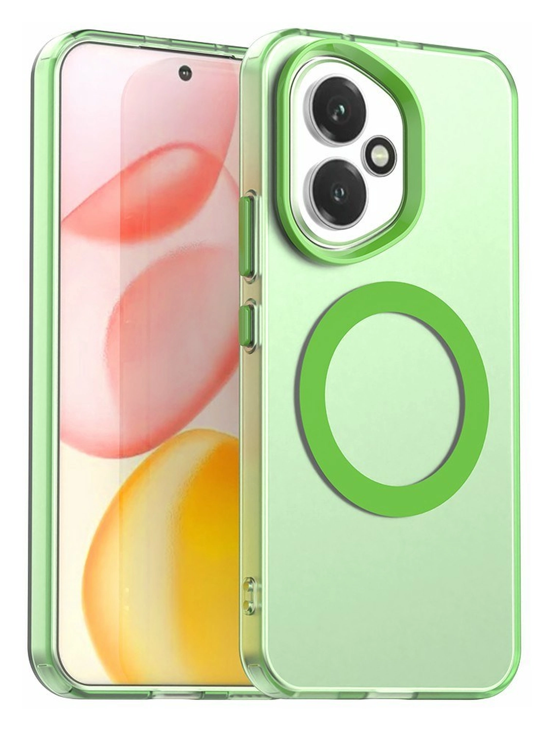 Honor 400 Hoesje MagSafe Backcover Semi-Transparant & Groen afbeelding 1
