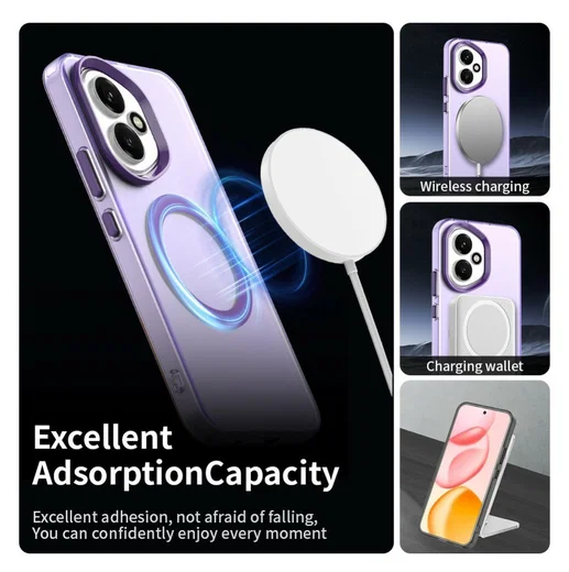 Honor 400 Hoesje MagSafe Backcover Semi-Transparant & Paars afbeelding 4