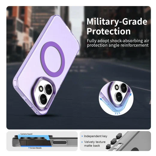 Honor 400 Hoesje MagSafe Backcover Semi-Transparant & Paars afbeelding 6