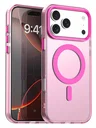 Apple iPhone 17 Pro Max Hoesje MagSafe Backcover Semi-Transparant & Roze