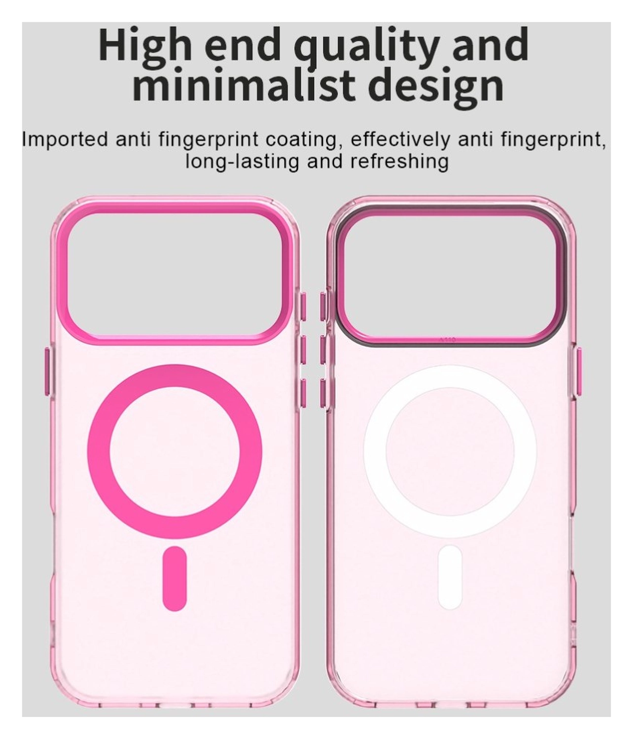 Apple iPhone 17 Pro Max Hoesje MagSafe Backcover Semi-Transparant & Roze afbeelding 9