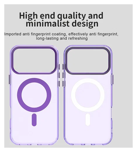 Apple iPhone 17 Pro Max Hoesje MagSafe Backcover Semi-Transparant & Paars afbeelding 9