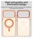 Apple iPhone 17 Pro Hoesje MagSafe Backcover Semi-Transparant & Oranje afbeelding 9