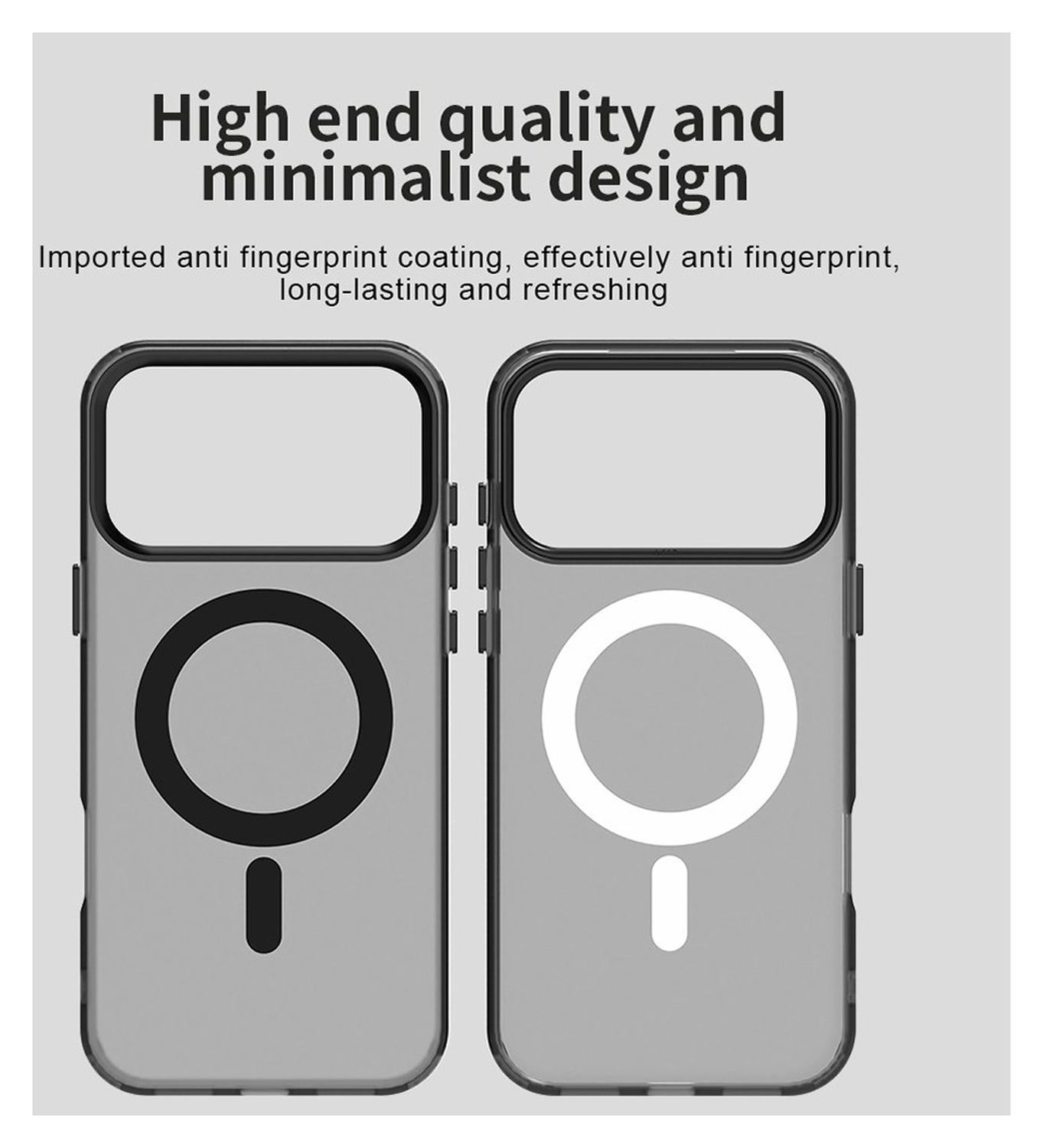 Apple iPhone 17 Pro Hoesje MagSafe Backcover Semi-Transparant & Zwart afbeelding 9