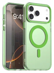 Apple iPhone 17 Pro Hoesje MagSafe Backcover Semi-Transparant & Groen afbeelding