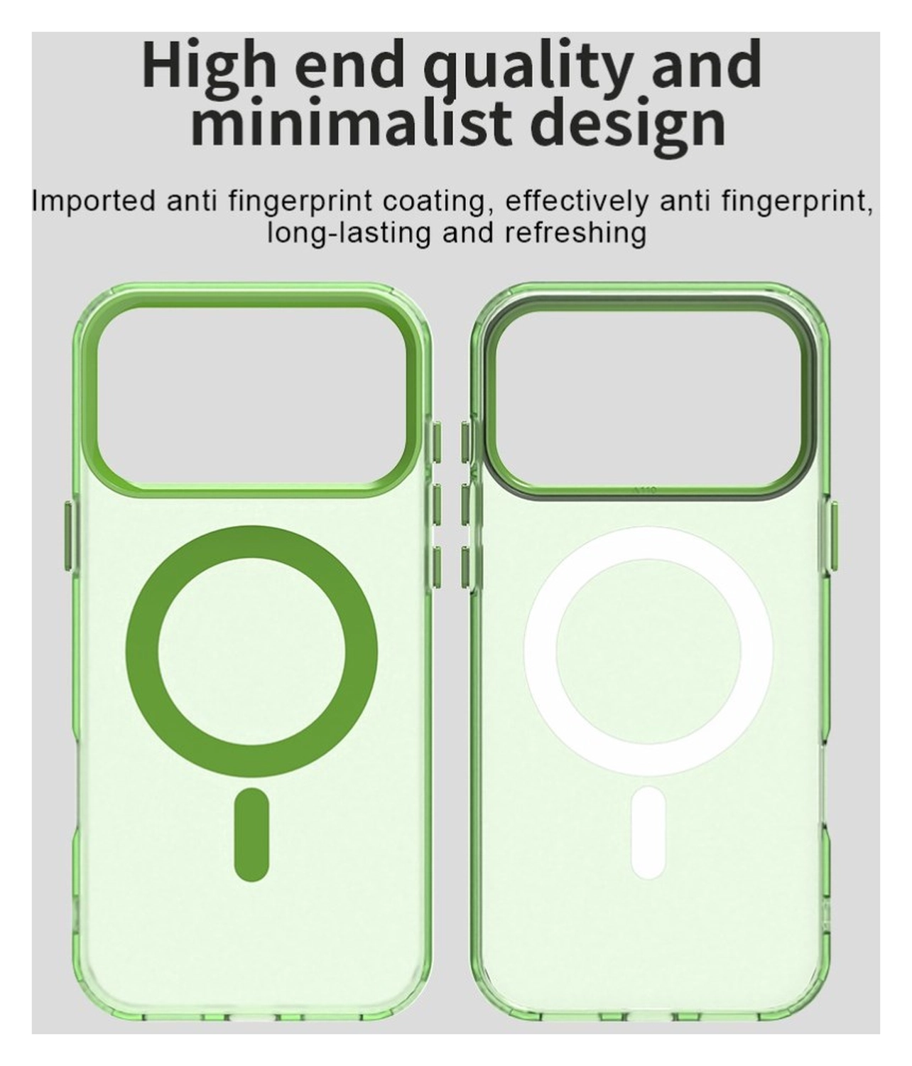 Apple iPhone 17 Pro Hoesje MagSafe Backcover Semi-Transparant & Groen afbeelding 10