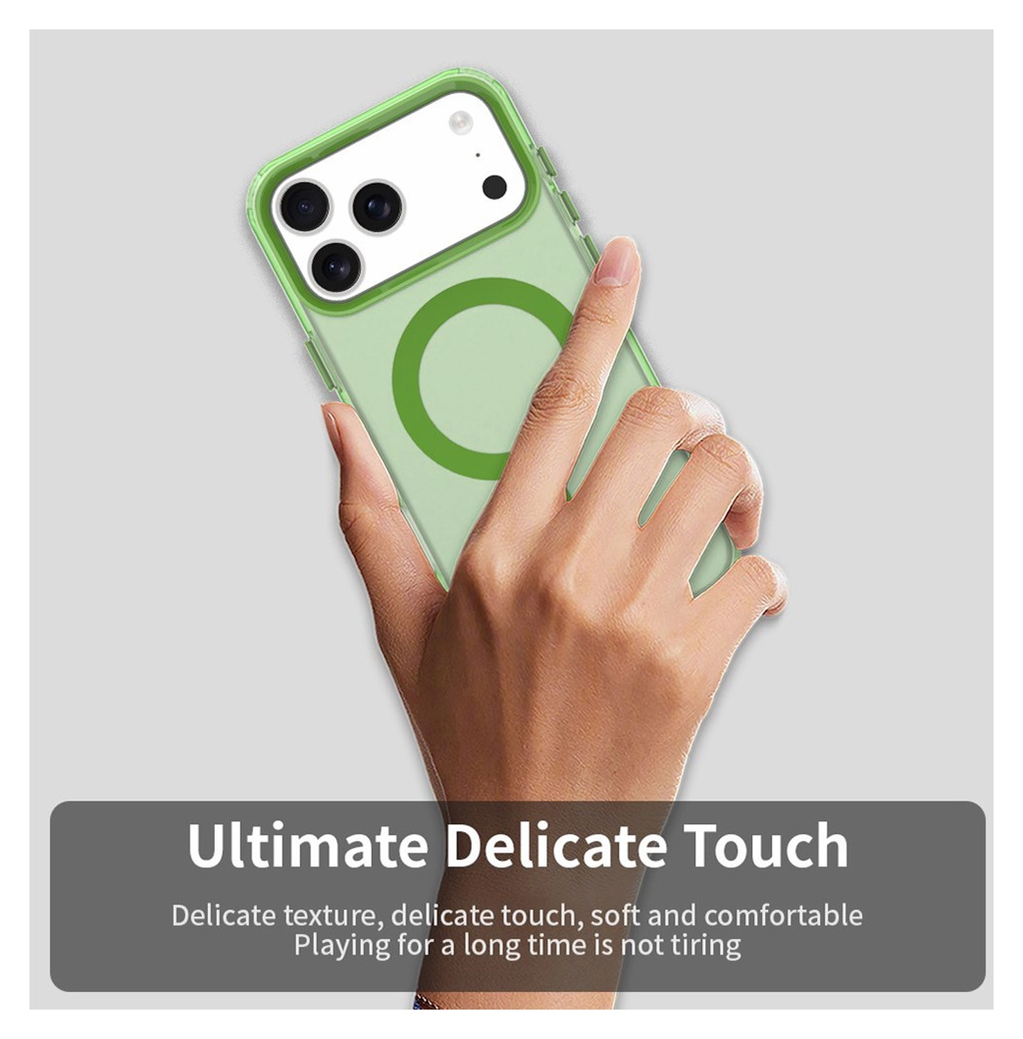 Apple iPhone 17 Pro Hoesje MagSafe Backcover Semi-Transparant & Groen afbeelding 9