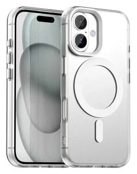 Apple iPhone 17 Hoesje MagSafe Backcover Semi-Transparant & Wit
