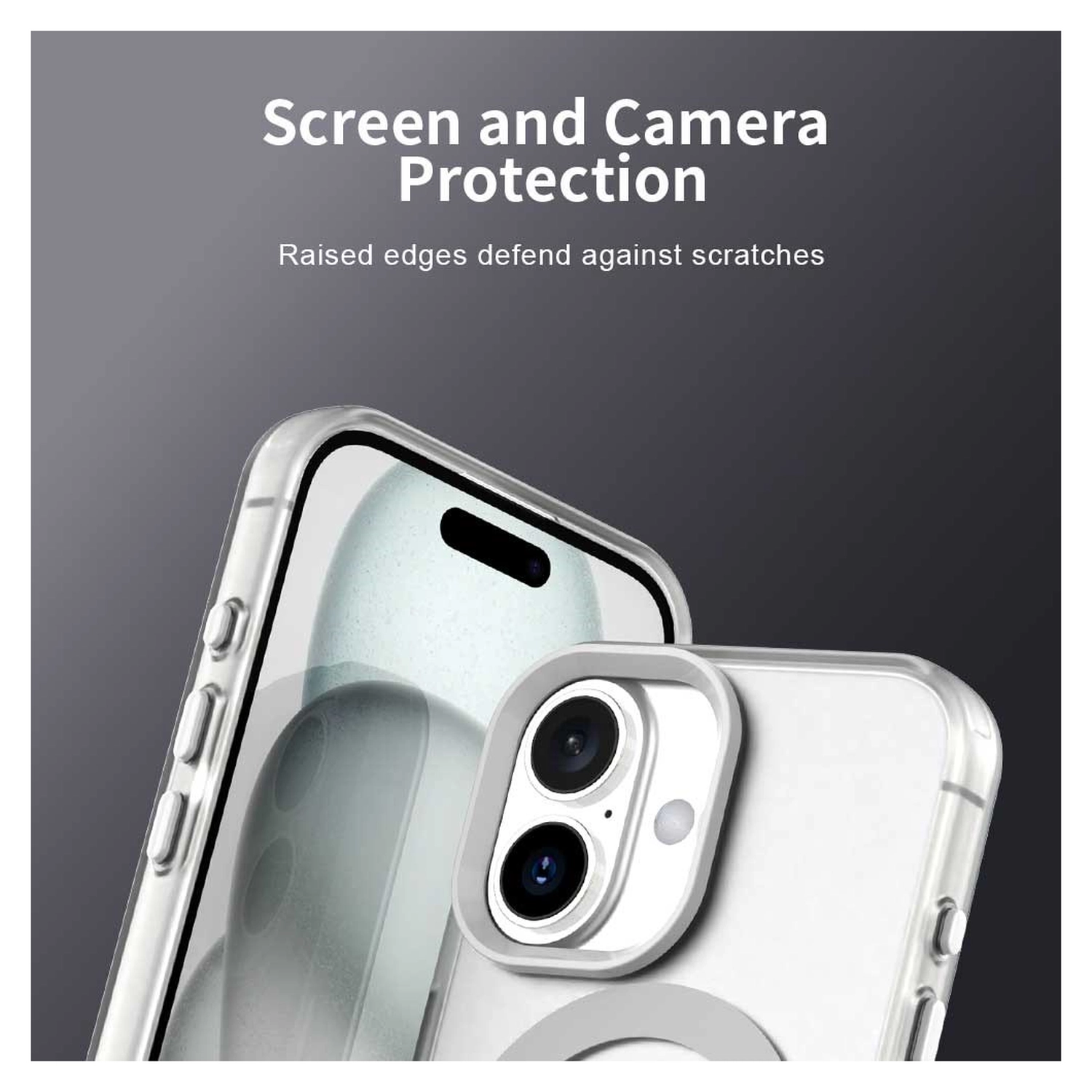 Apple iPhone 17 Hoesje MagSafe Backcover Semi-Transparant & Wit afbeelding 5