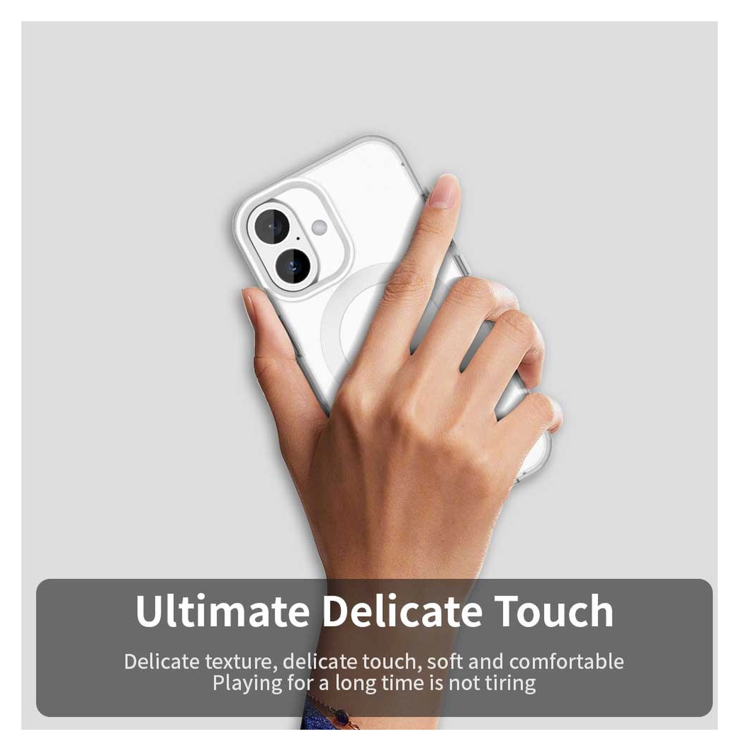 Apple iPhone 17 Hoesje MagSafe Backcover Semi-Transparant & Wit afbeelding 9