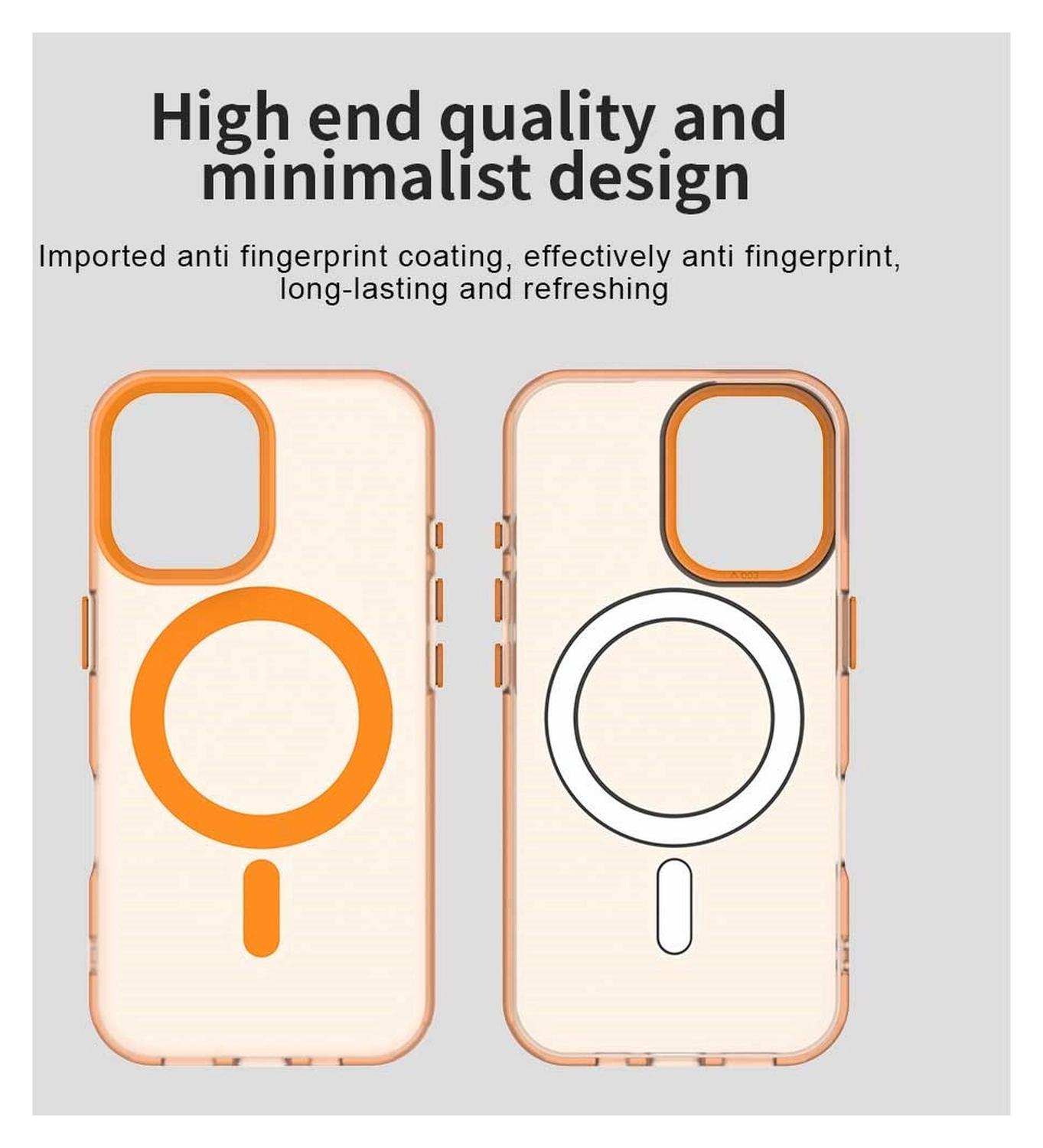 Apple iPhone 17 Hoesje MagSafe Backcover Semi-Transparant & Oranje afbeelding 10