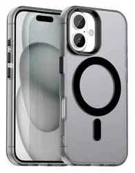 Apple iPhone 17 Hoesje MagSafe Backcover Semi-Transparant & Zwart afbeelding