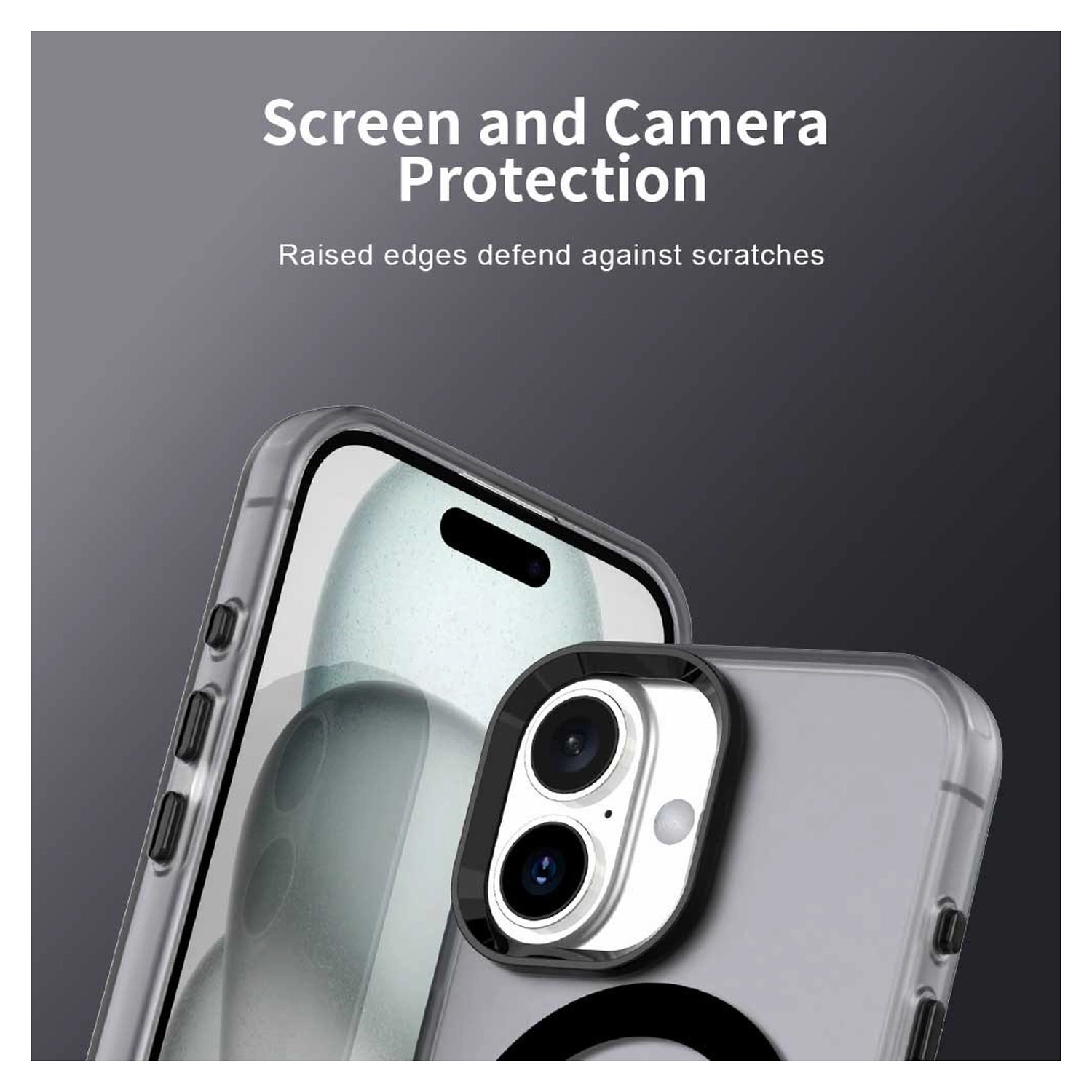 Apple iPhone 17 Hoesje MagSafe Backcover Semi-Transparant & Zwart afbeelding 6