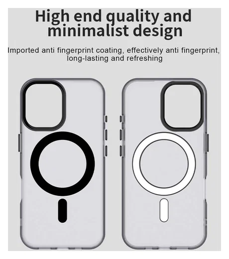 Apple iPhone 17 Hoesje MagSafe Backcover Semi-Transparant & Zwart afbeelding 9