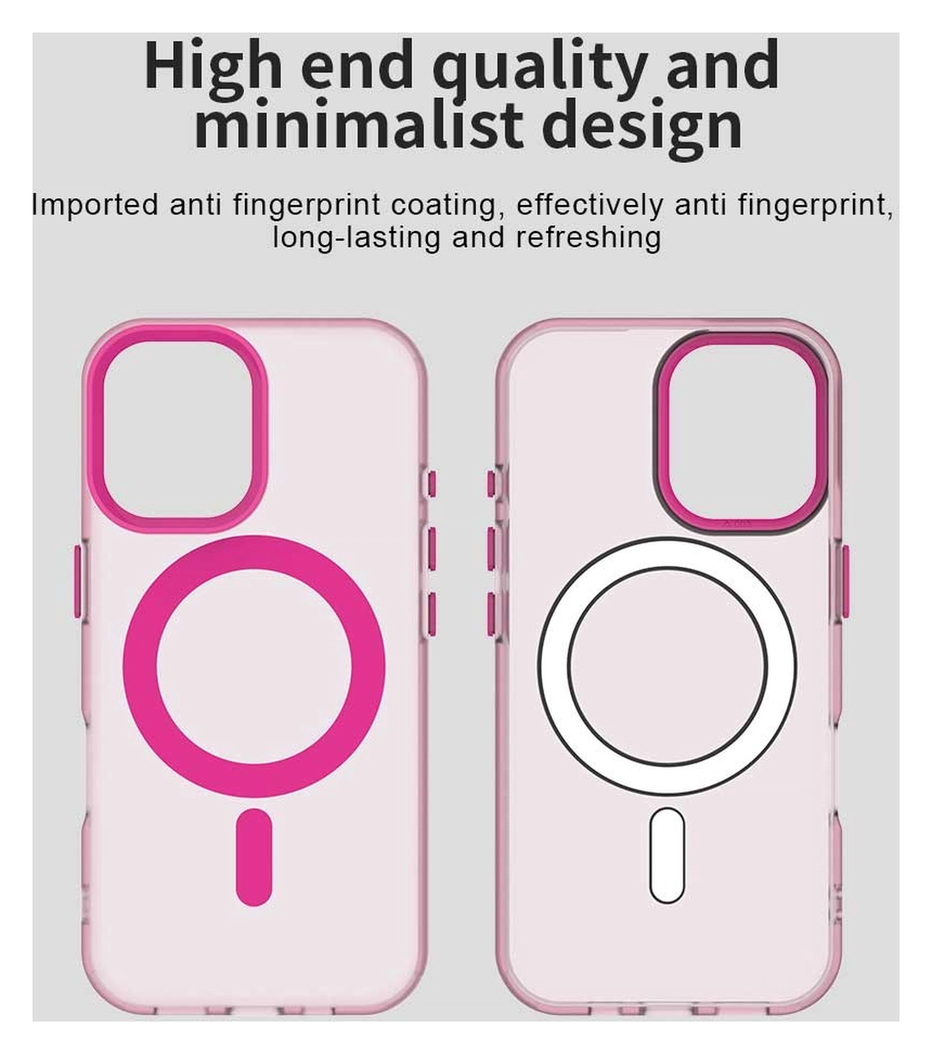 Apple iPhone 17 Hoesje MagSafe Backcover Semi-Transparant & Roze afbeelding 9