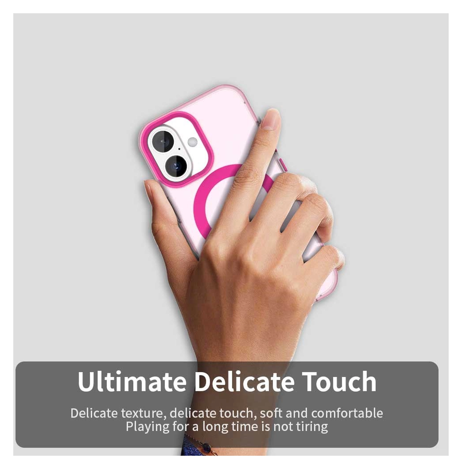 Apple iPhone 17 Hoesje MagSafe Backcover Semi-Transparant & Roze afbeelding 10