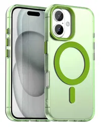 Apple iPhone 17 Hoesje MagSafe Backcover Semi-Transparant & Groen afbeelding