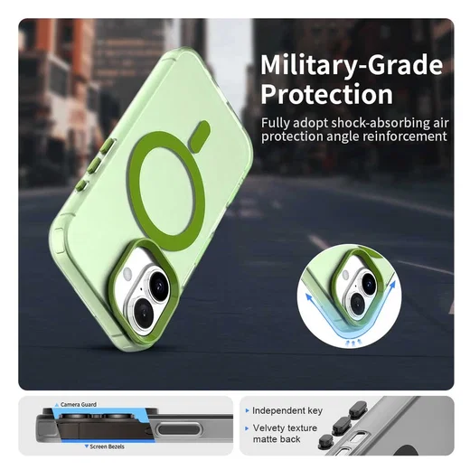 Apple iPhone 17 Hoesje MagSafe Backcover Semi-Transparant & Groen afbeelding 5