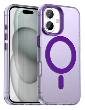 Apple iPhone 17 Hoesje MagSafe Backcover Semi-Transparant & Paars