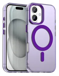 Apple iPhone 17 Hoesje MagSafe Backcover Semi-Transparant & Paars afbeelding