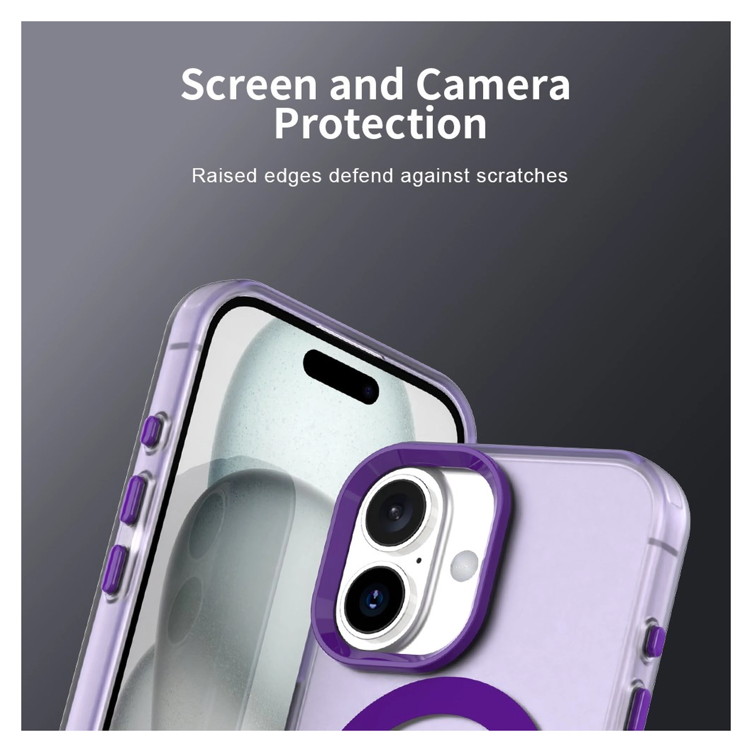 Apple iPhone 17 Hoesje MagSafe Backcover Semi-Transparant & Paars afbeelding 8