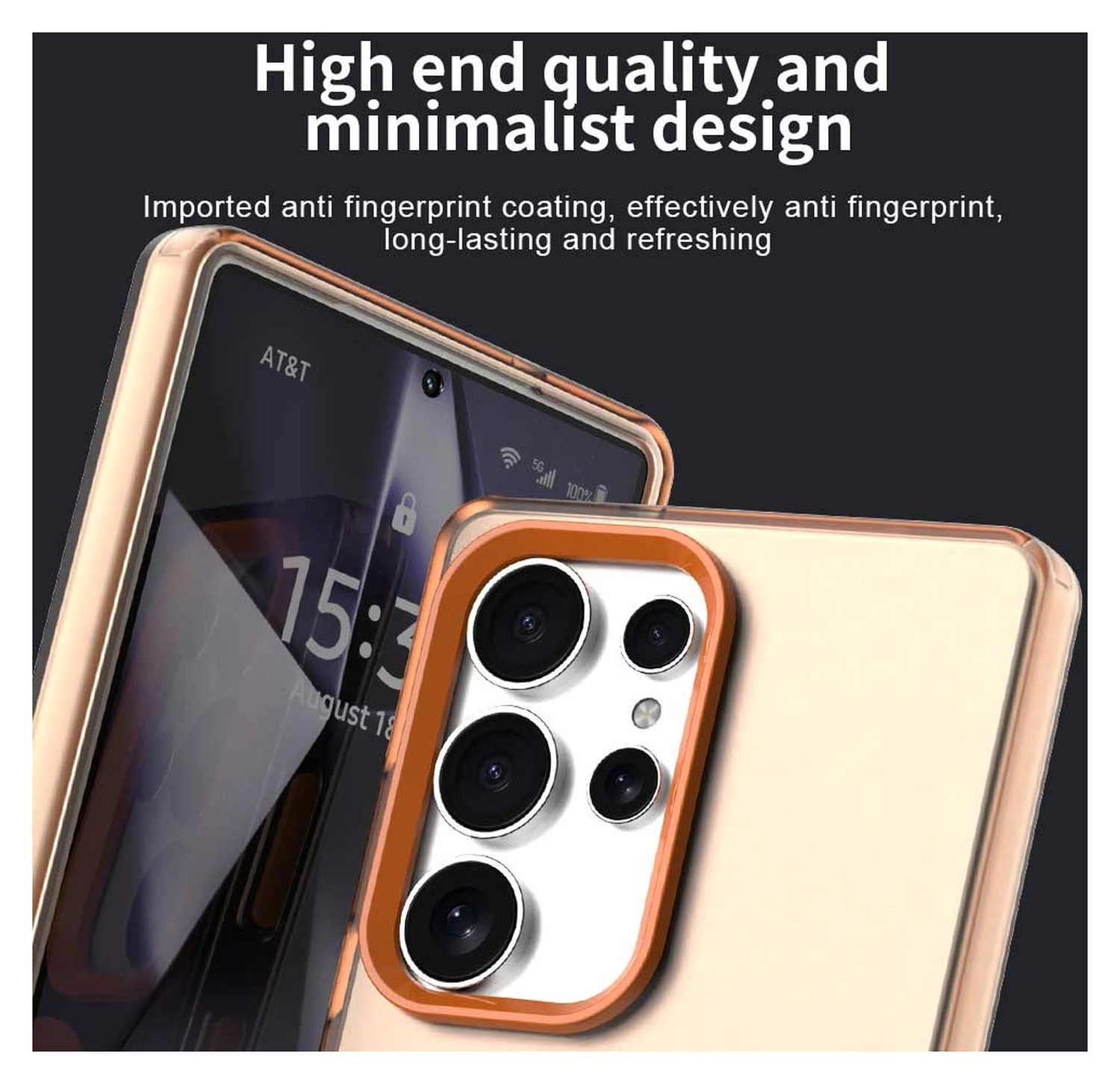 Samsung Galaxy S25 Ultra Hoesje MagSafe Backcover Semi-Transparant & Oranje afbeelding 8