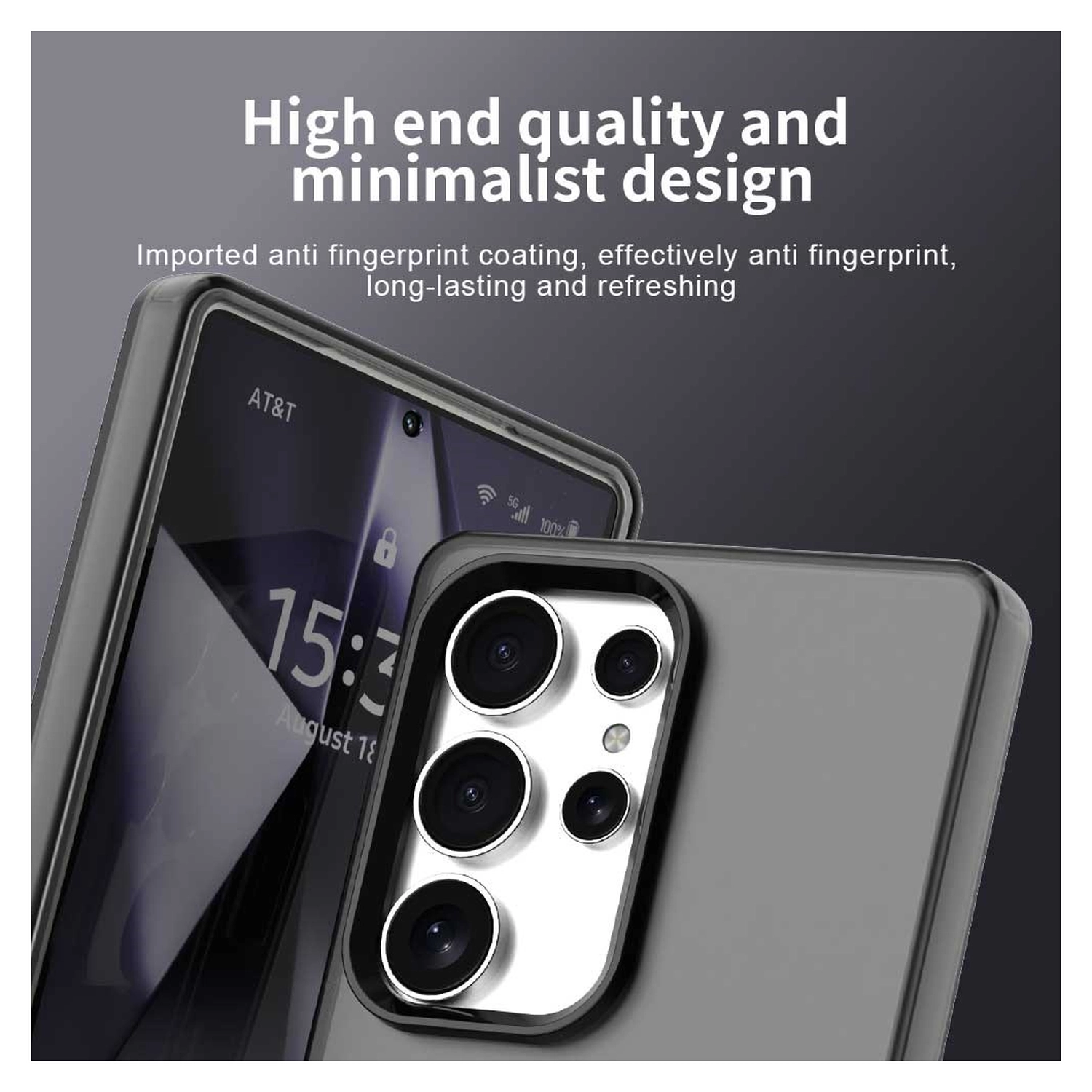 Samsung Galaxy S25 Ultra Hoesje MagSafe Backcover Semi-Transparant & Zwart afbeelding 5
