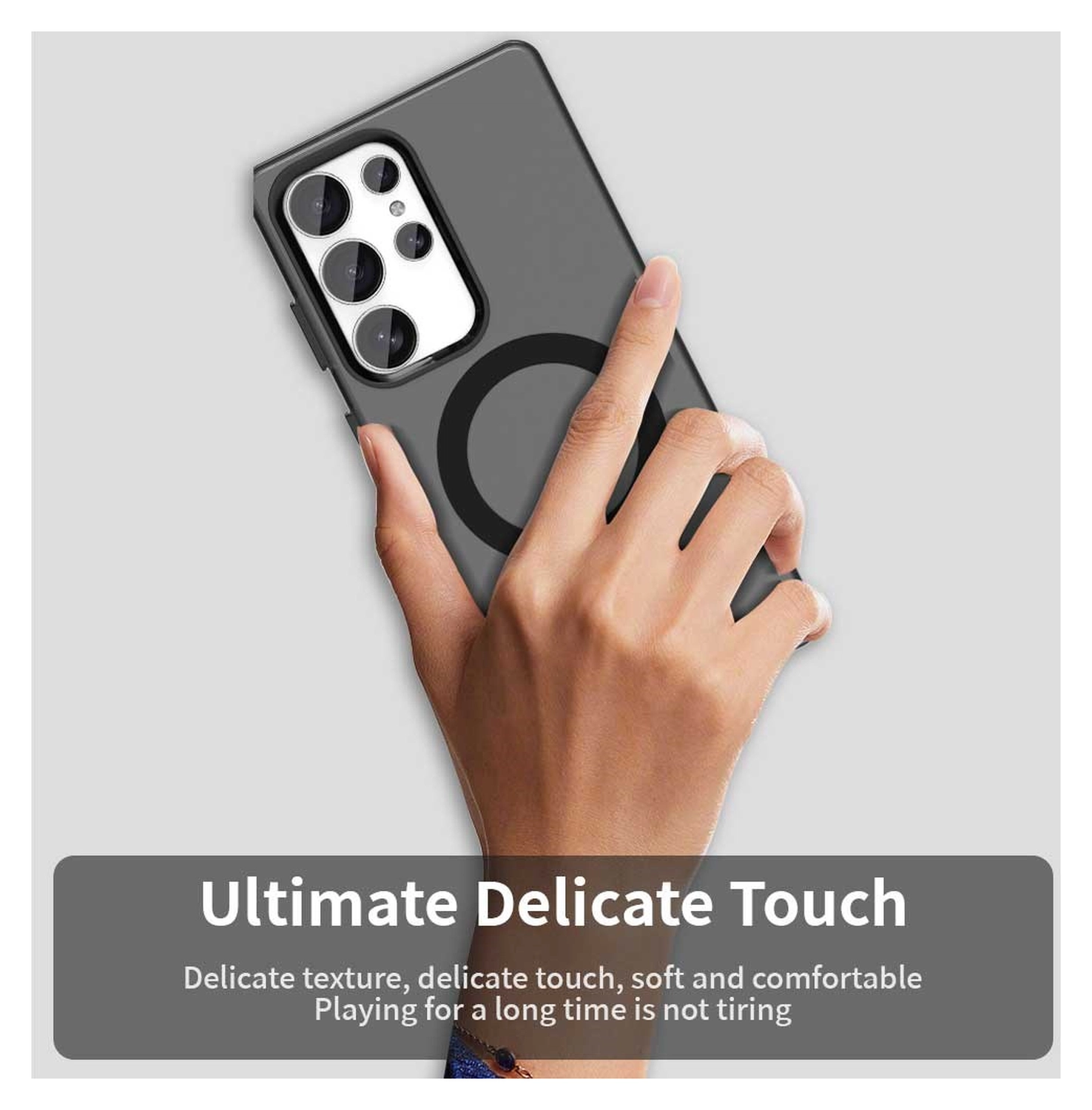 Samsung Galaxy S25 Ultra Hoesje MagSafe Backcover Semi-Transparant & Zwart afbeelding 8