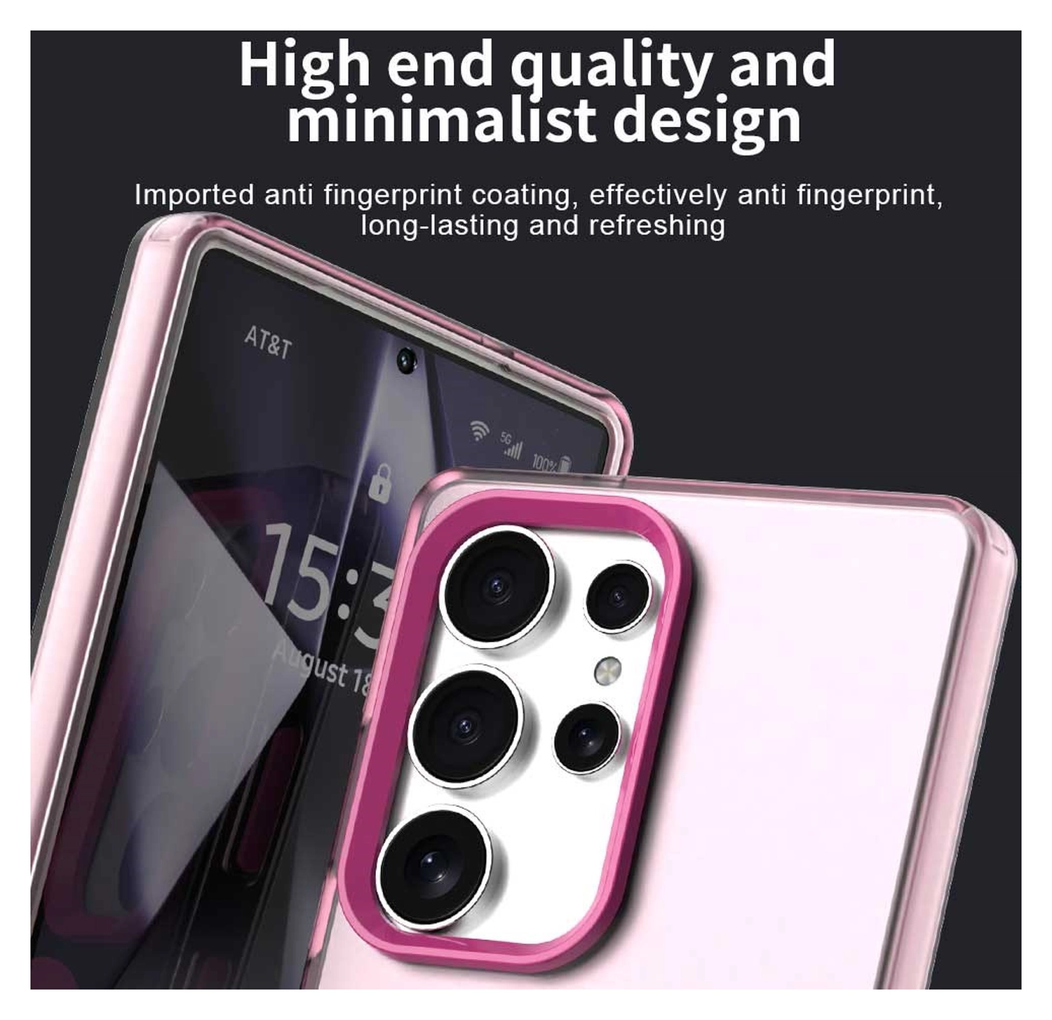 Samsung Galaxy S25 Ultra Hoesje MagSafe Backcover Semi-Transparant & Roze afbeelding 8