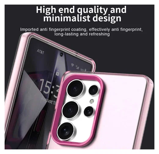 Samsung Galaxy S25 Ultra Hoesje MagSafe Backcover Semi-Transparant & Roze afbeelding 8