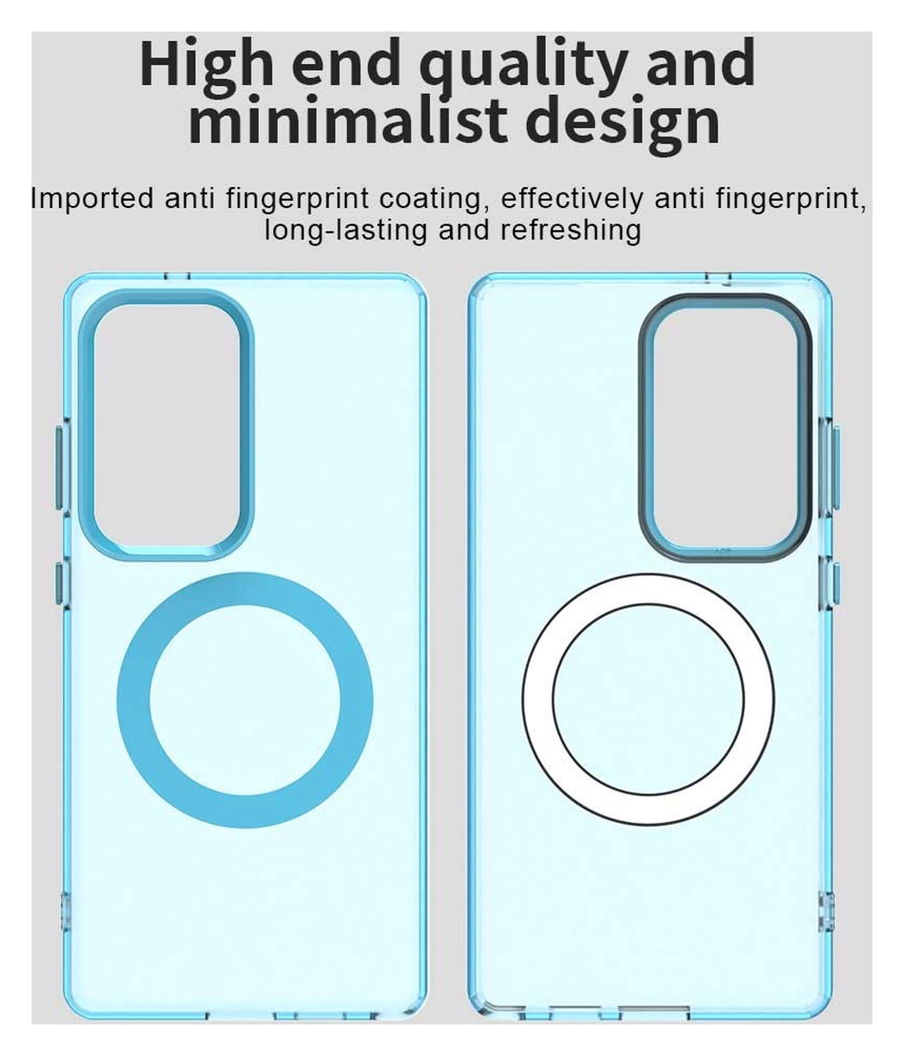 Samsung Galaxy S25 Ultra Hoesje MagSafe Backcover Semi-Transparant & Blauw afbeelding 10