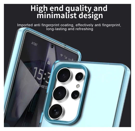 Samsung Galaxy S25 Ultra Hoesje MagSafe Backcover Semi-Transparant & Blauw afbeelding 8