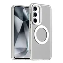 Samsung Galaxy S25 / S24 Hoesje MagSafe Backcover Semi-Transparant & Wit