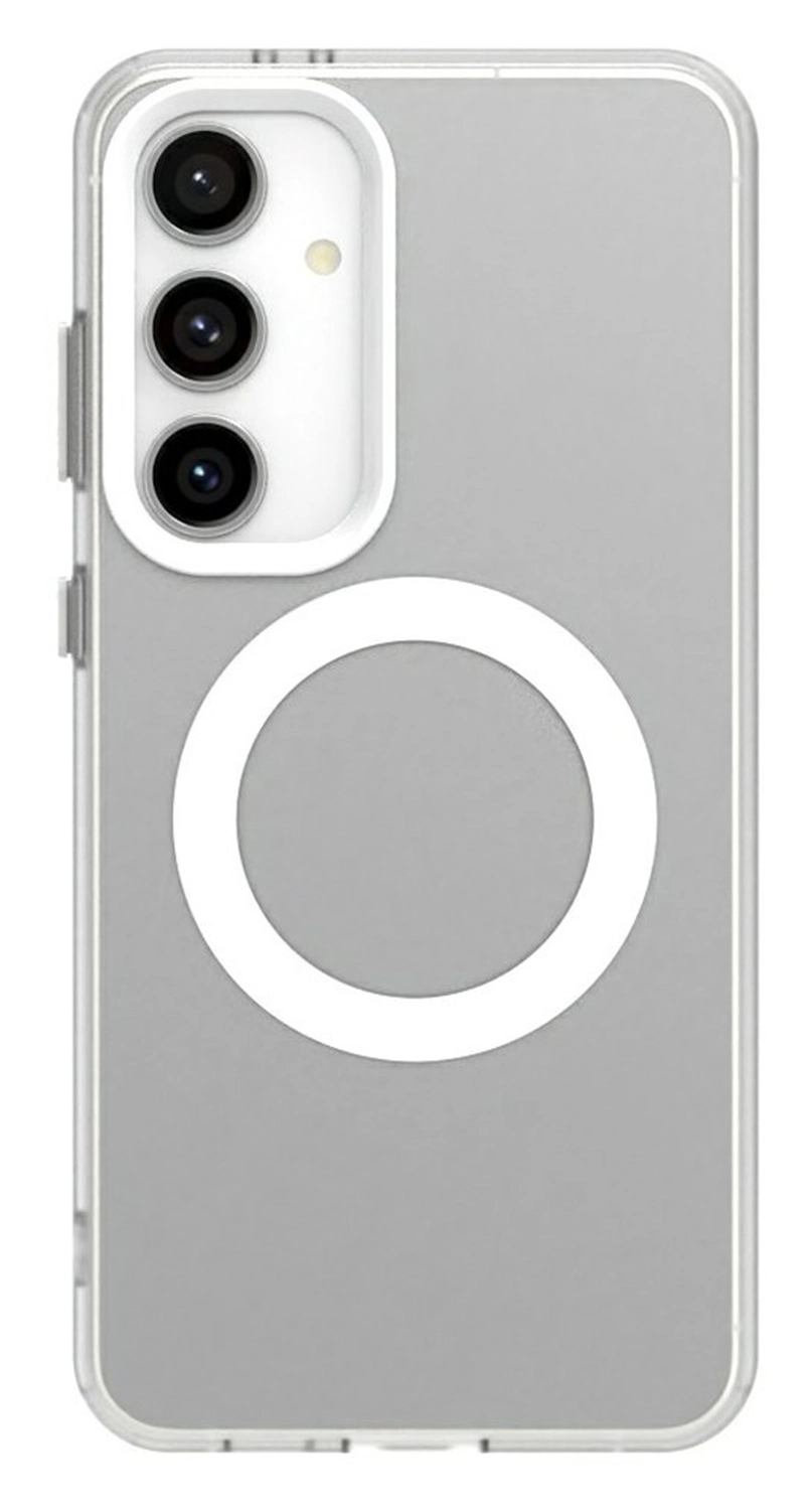 Samsung Galaxy S25 / S24 Hoesje MagSafe Backcover Semi-Transparant & Wit afbeelding 2