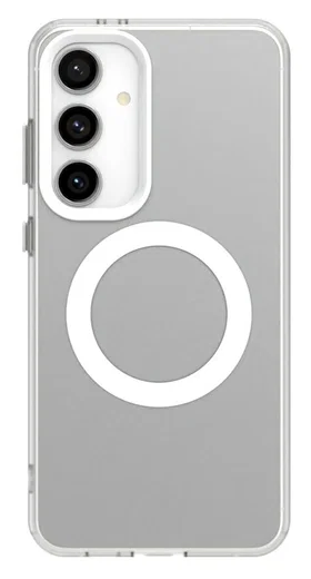 Samsung Galaxy S25 / S24 Hoesje MagSafe Backcover Semi-Transparant & Wit afbeelding 2