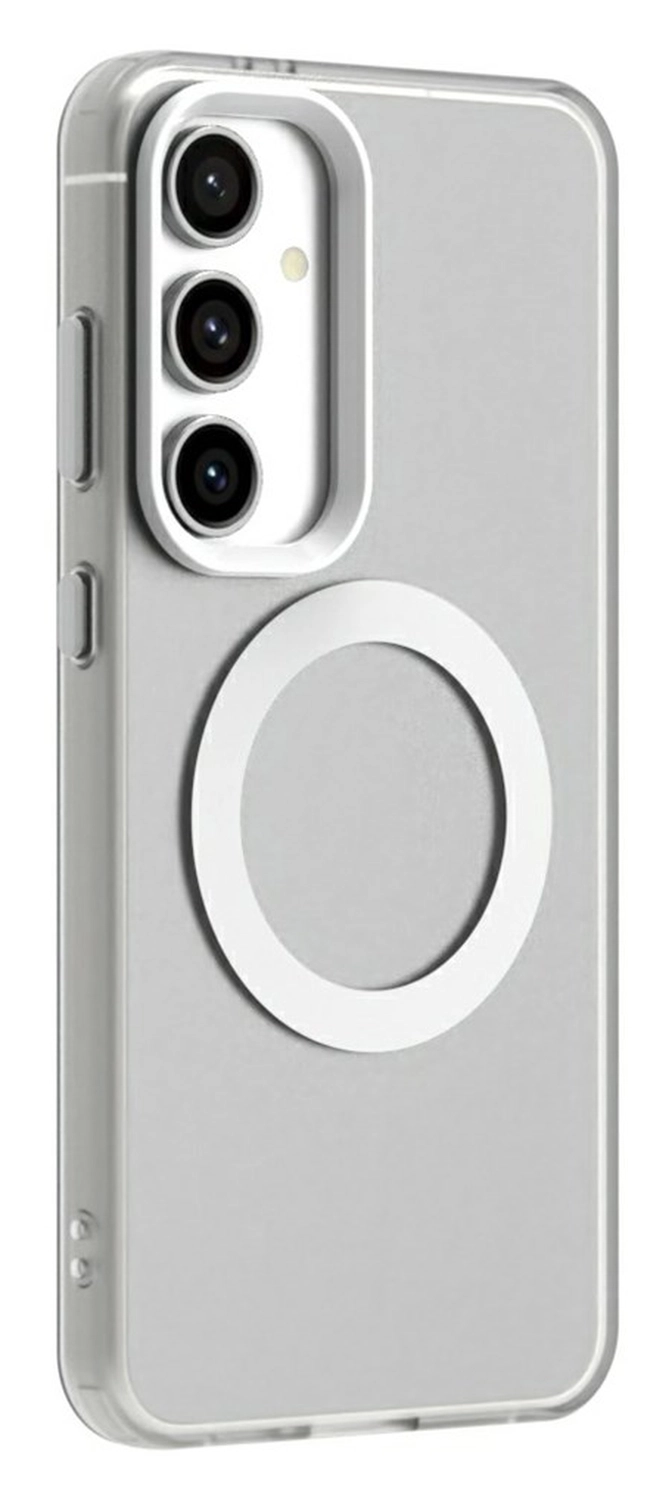Samsung Galaxy S25 / S24 Hoesje MagSafe Backcover Semi-Transparant & Wit afbeelding 5