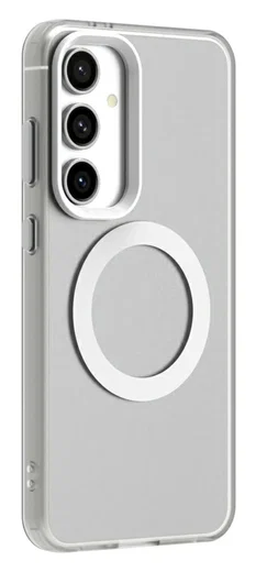 Samsung Galaxy S25 / S24 Hoesje MagSafe Backcover Semi-Transparant & Wit afbeelding 5