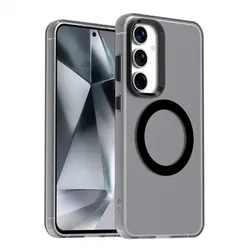 Samsung Galaxy S25 / S24 Hoesje MagSafe Backcover Semi-Transparant & Zwart afbeelding