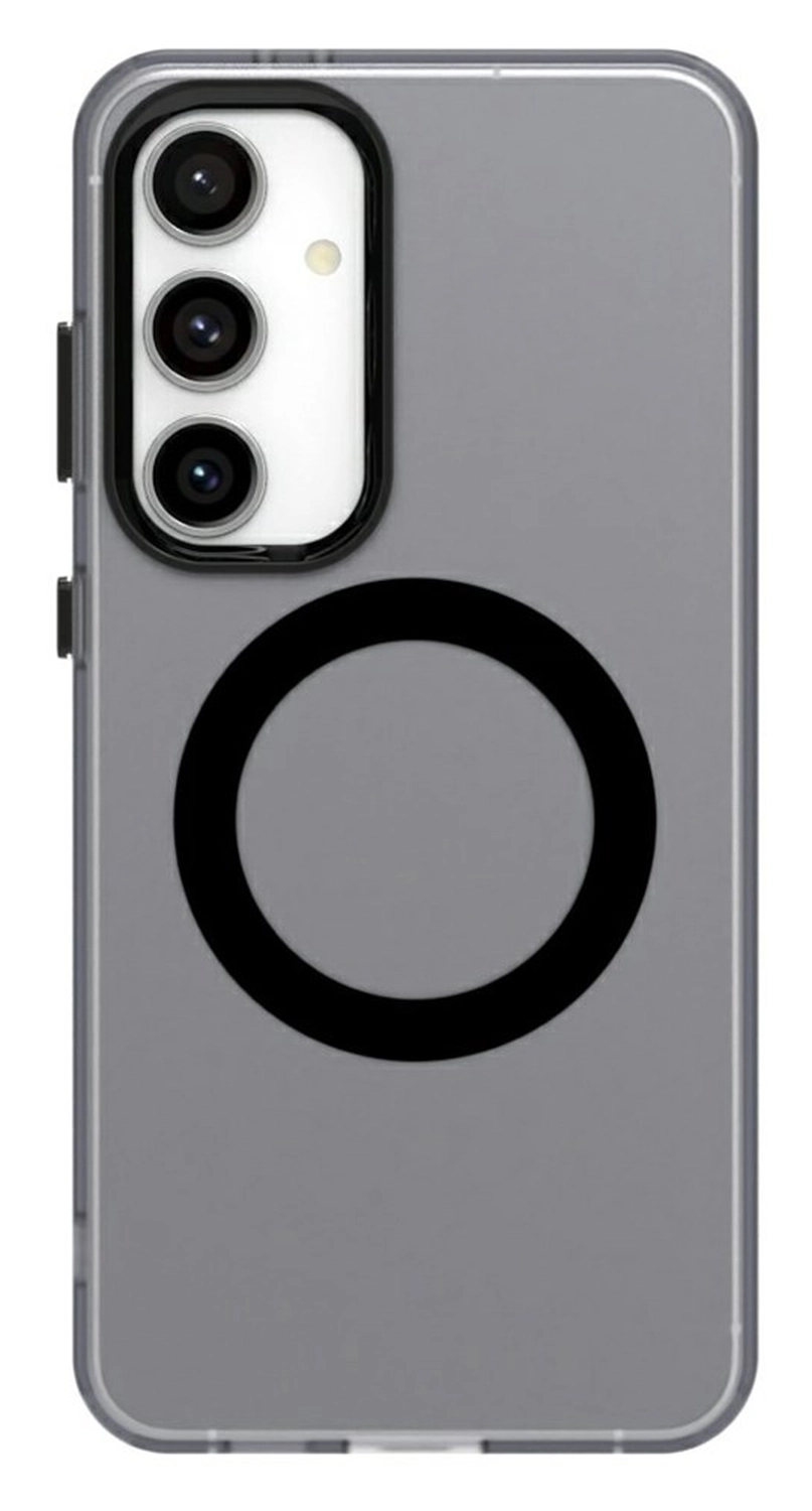 Samsung Galaxy S25 / S24 Hoesje MagSafe Backcover Semi-Transparant & Zwart afbeelding 2