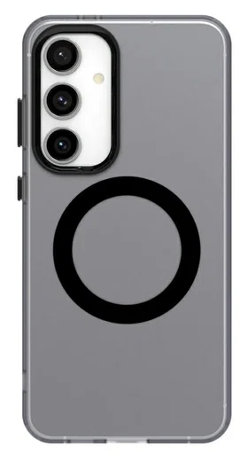 Samsung Galaxy S25 / S24 Hoesje MagSafe Backcover Semi-Transparant & Zwart afbeelding 2