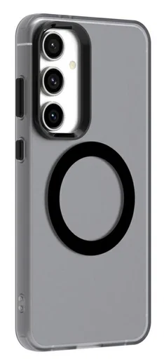 Samsung Galaxy S25 / S24 Hoesje MagSafe Backcover Semi-Transparant & Zwart afbeelding 5