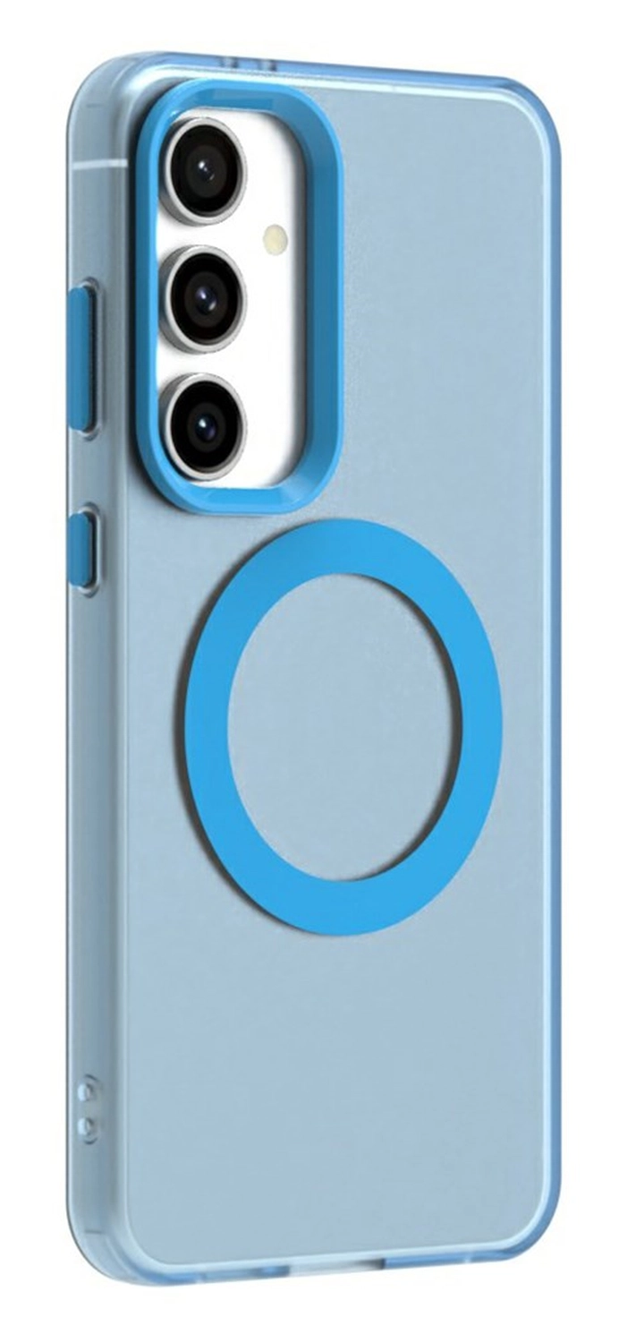 Samsung Galaxy S25 / S24 Hoesje MagSafe Backcover Semi-Transparant & Blauw afbeelding 5