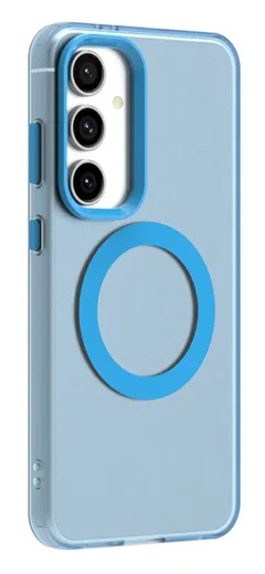 Samsung Galaxy S25 / S24 Hoesje MagSafe Backcover Semi-Transparant & Blauw afbeelding 5