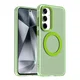 Samsung Galaxy S25 / S24 Hoesje MagSafe Backcover Semi-Transparant & Groen