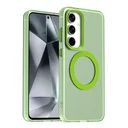 Samsung Galaxy S25 / S24 Hoesje MagSafe Backcover Semi-Transparant & Groen
