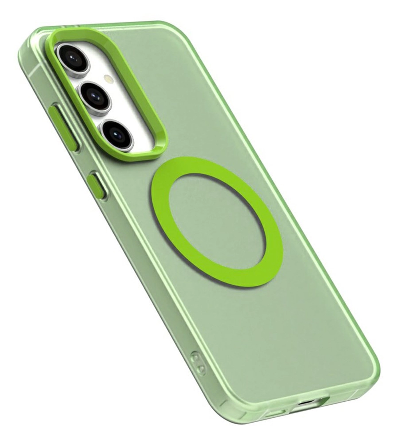 Samsung Galaxy S25 / S24 Hoesje MagSafe Backcover Semi-Transparant & Groen afbeelding 8