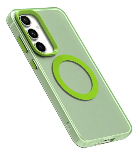 Samsung Galaxy S25 / S24 Hoesje MagSafe Backcover Semi-Transparant & Groen afbeelding 8